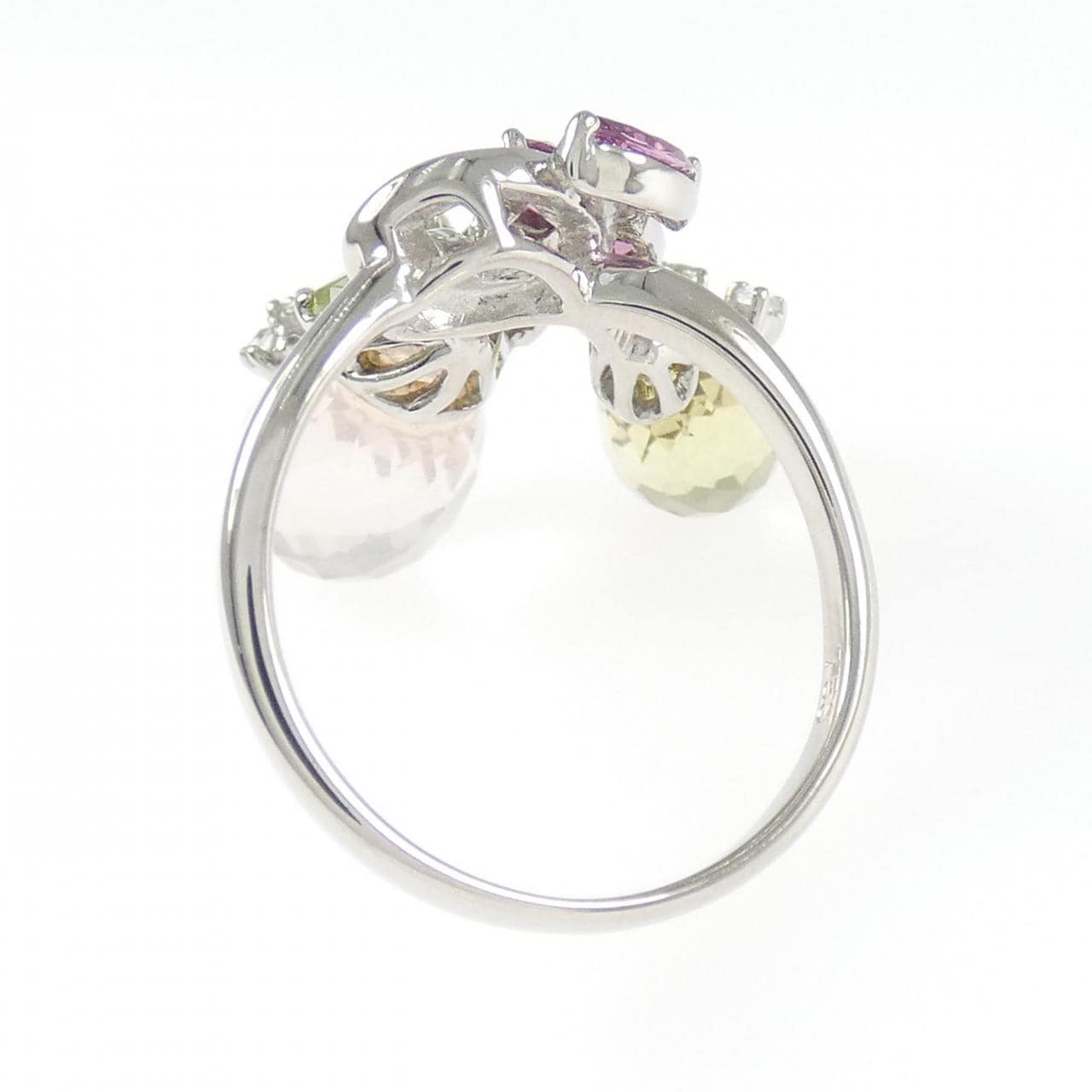 750WG カラーストーン リング