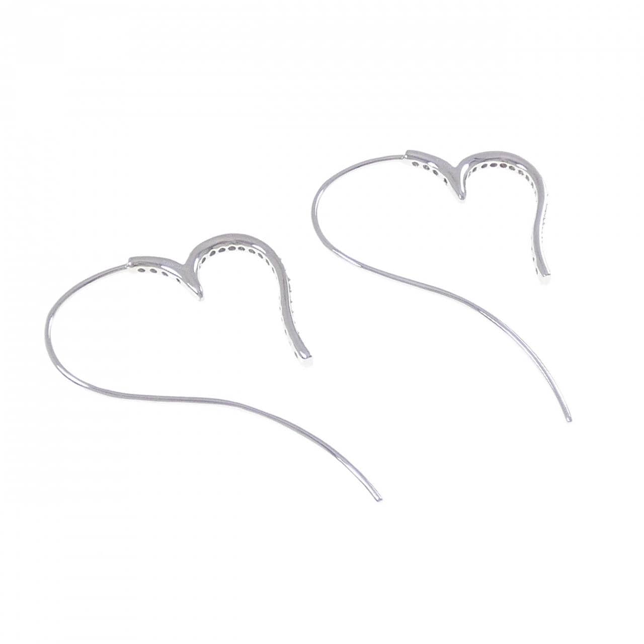 K18WG ハート ダイヤモンド ピアス 0.56CT