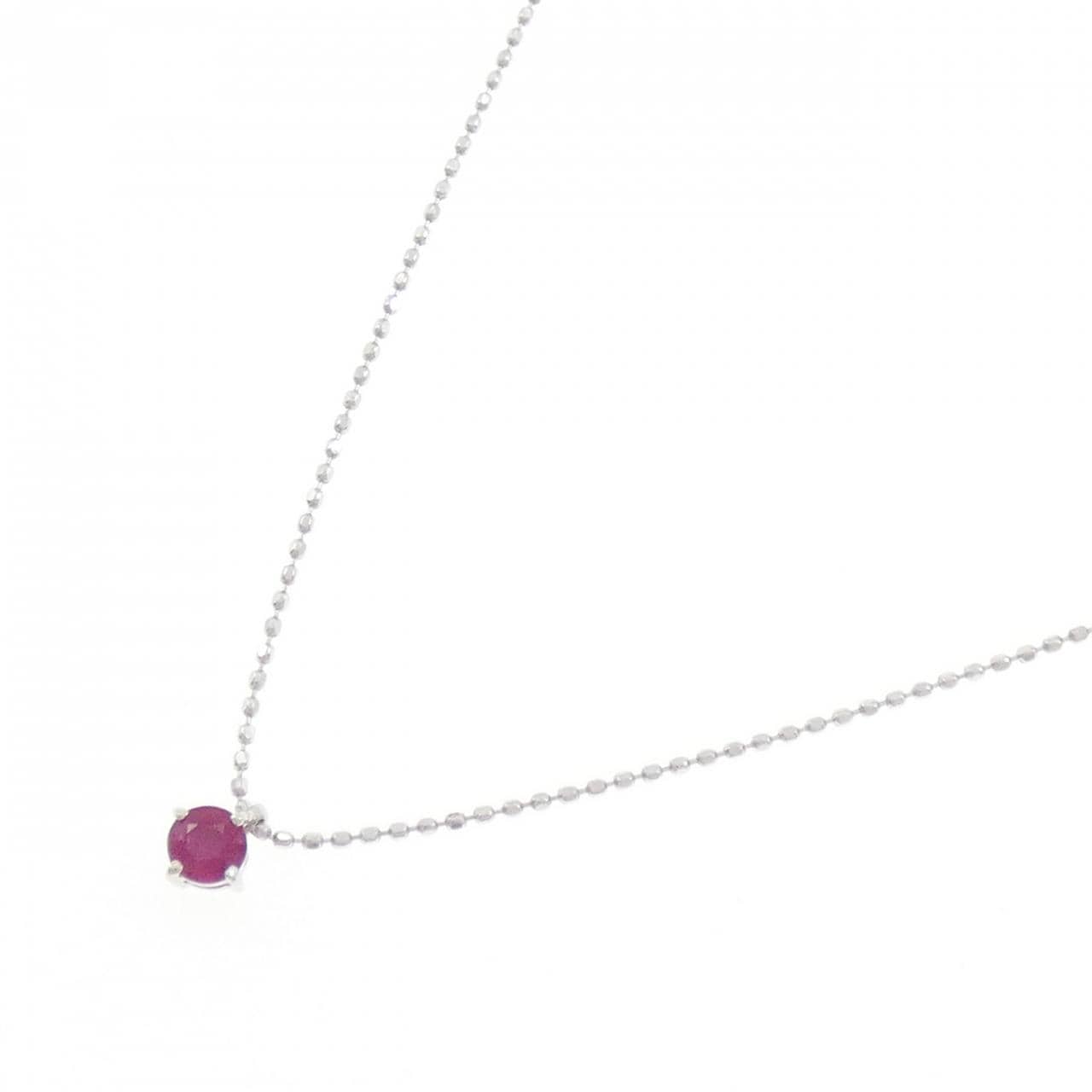 K14WG ルビー ネックレス