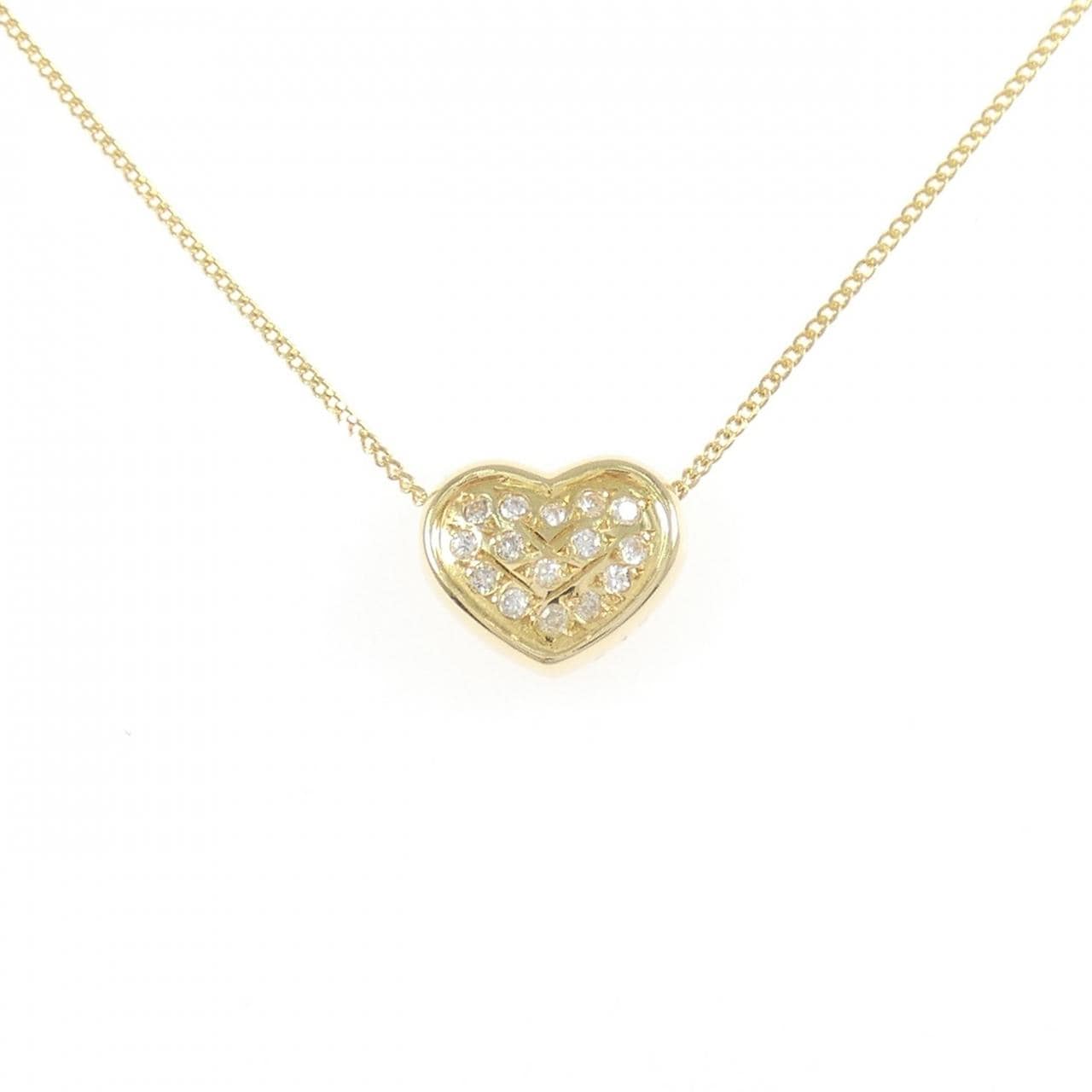K18YG ハート ダイヤモンド ネックレス 0.10CT