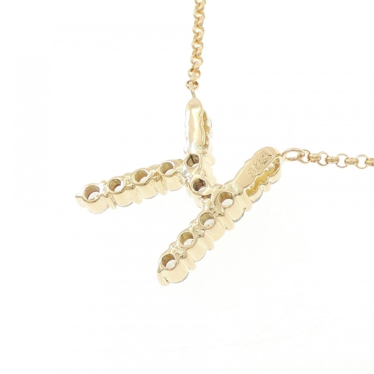 K18YG イニシャルK ダイヤモンド ネックレス 1.16CT