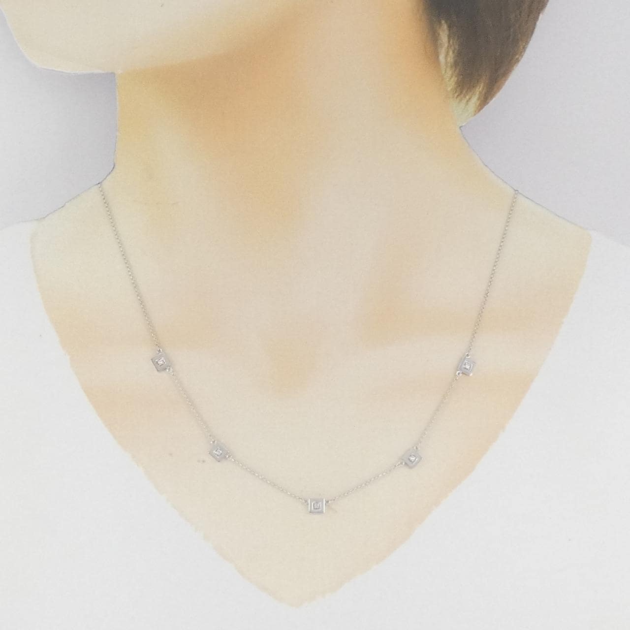K18WG ダイヤモンド ネックレス 0.07CT
