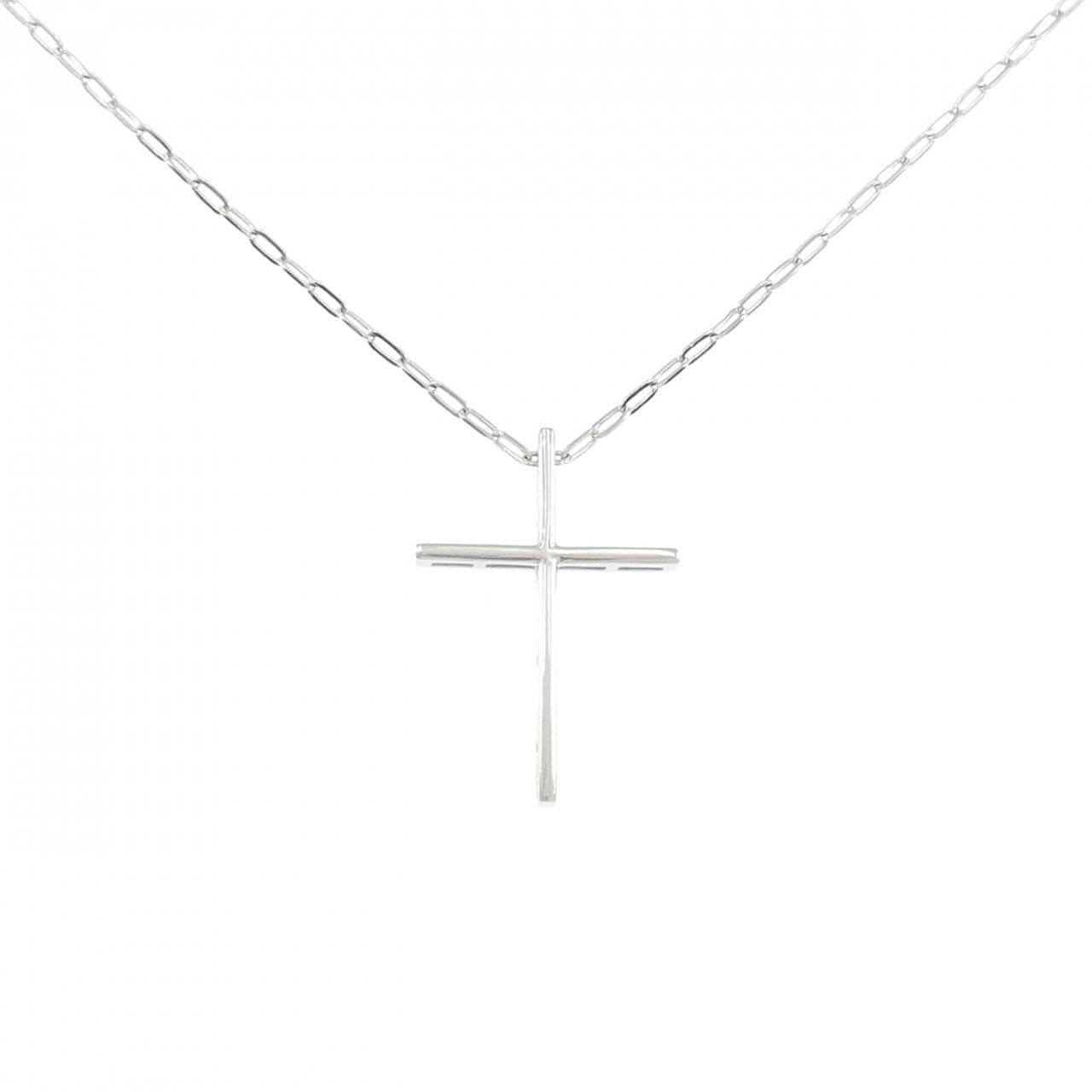 K18WG クロス ネックレス