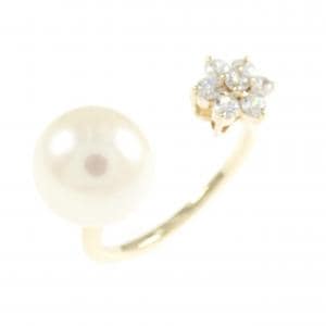 K10YG フラワー 淡水パール リング 8.7mm