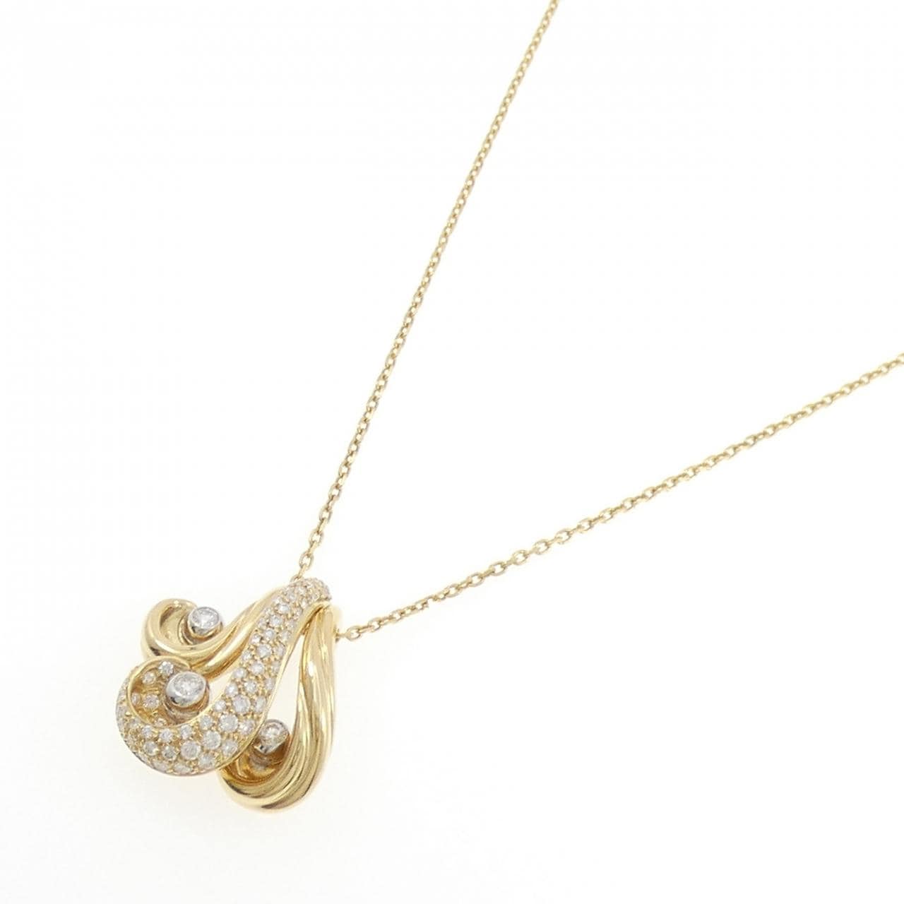 750YG/750WG/K18 ダイヤモンド ネックレス 1.15CT