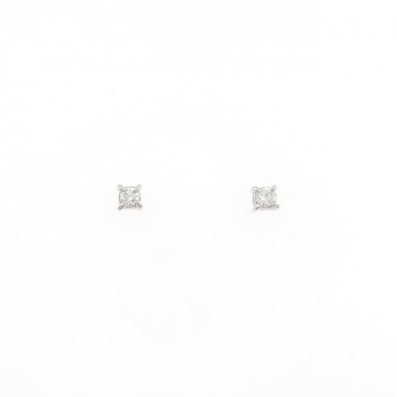 [再加工款] PT900单钻鑽石耳環 0.10CT