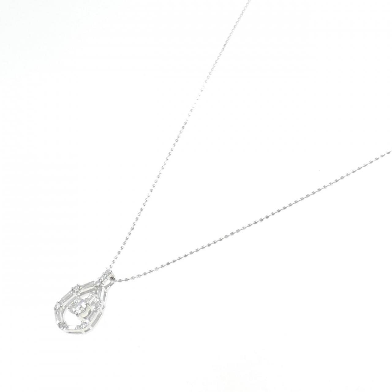 K18WG ダイヤモンド ネックレス 0.19CT