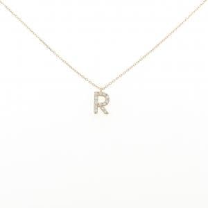 K18YG イニシャルR ダイヤモンド ネックレス 0.09CT