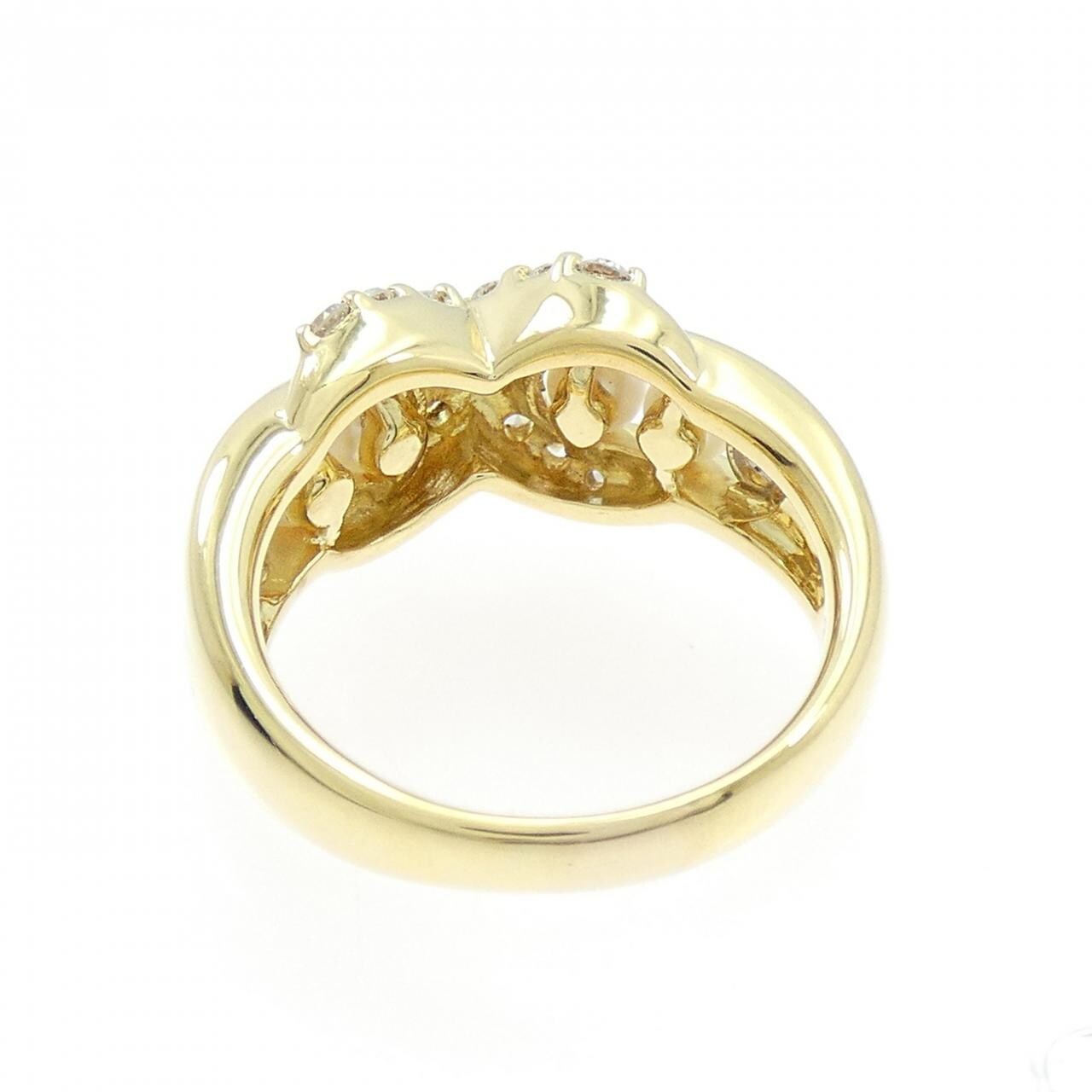 K18YG/PT900 アコヤパール リング