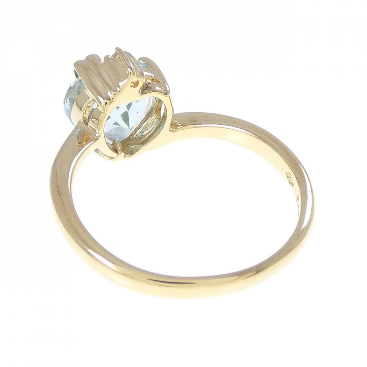 K18YG ハート ブルートパーズ リング