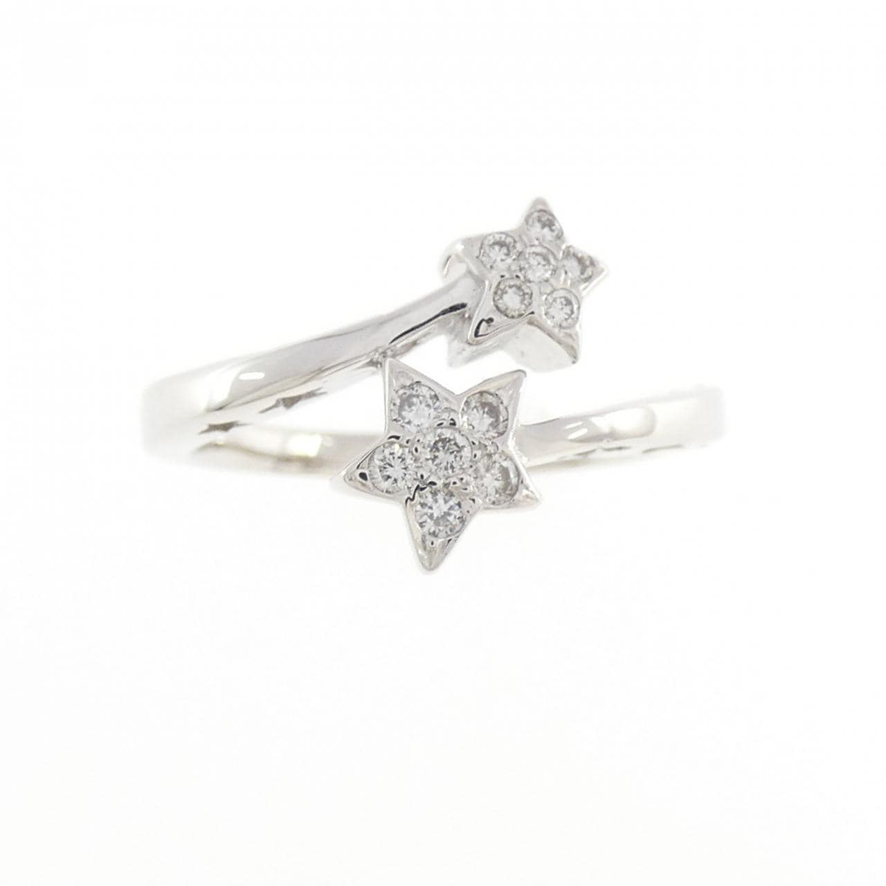 K18WG スター ダイヤモンド リング 0.15CT