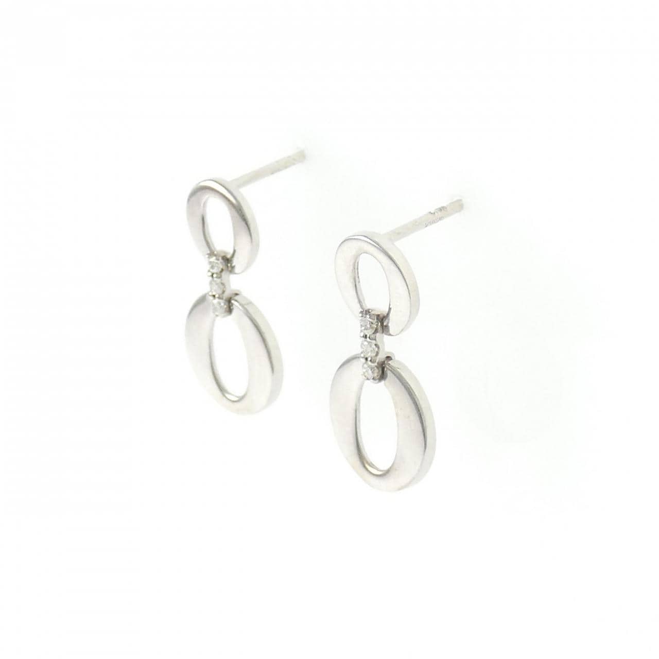 K18WG ダイヤモンド ピアス 0.04CT