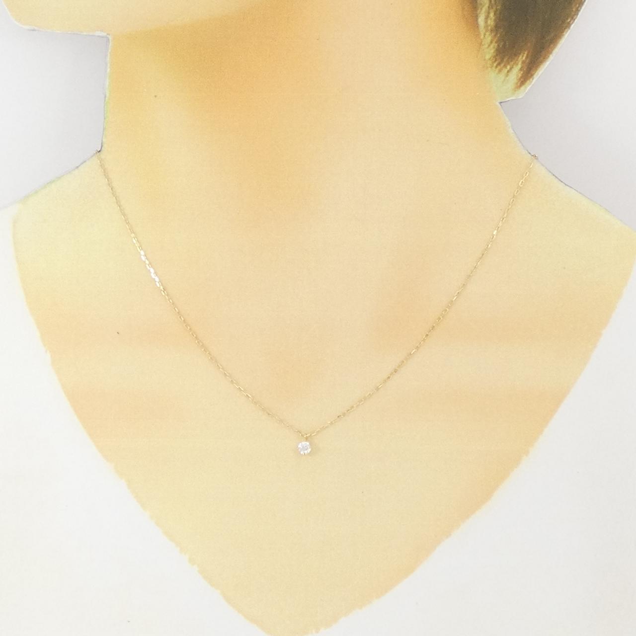 K18YG ソリティア ダイヤモンド ネックレス 0.1CT