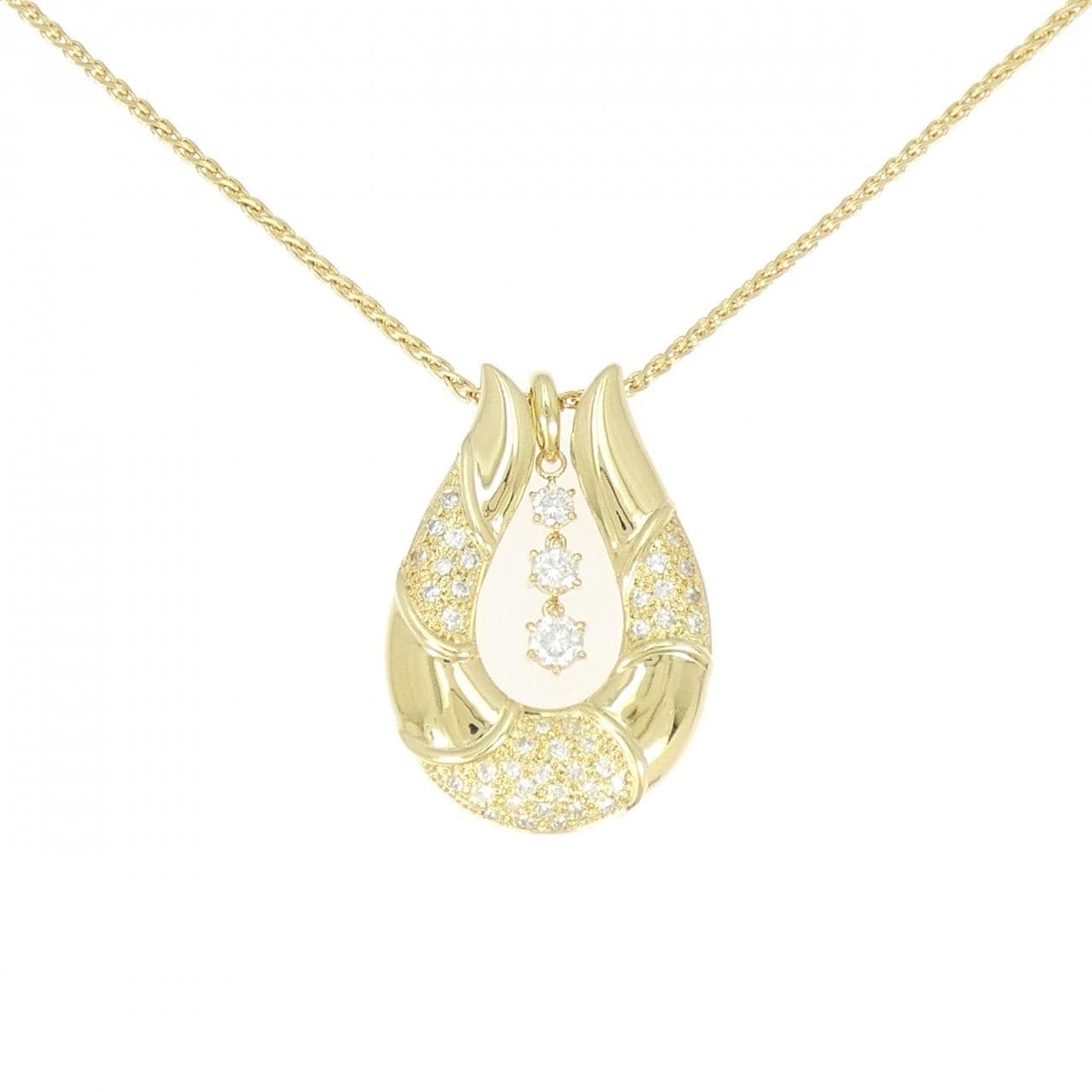 K18YG/750YG 2WAY ダイヤモンド ネックレス 0.50CT