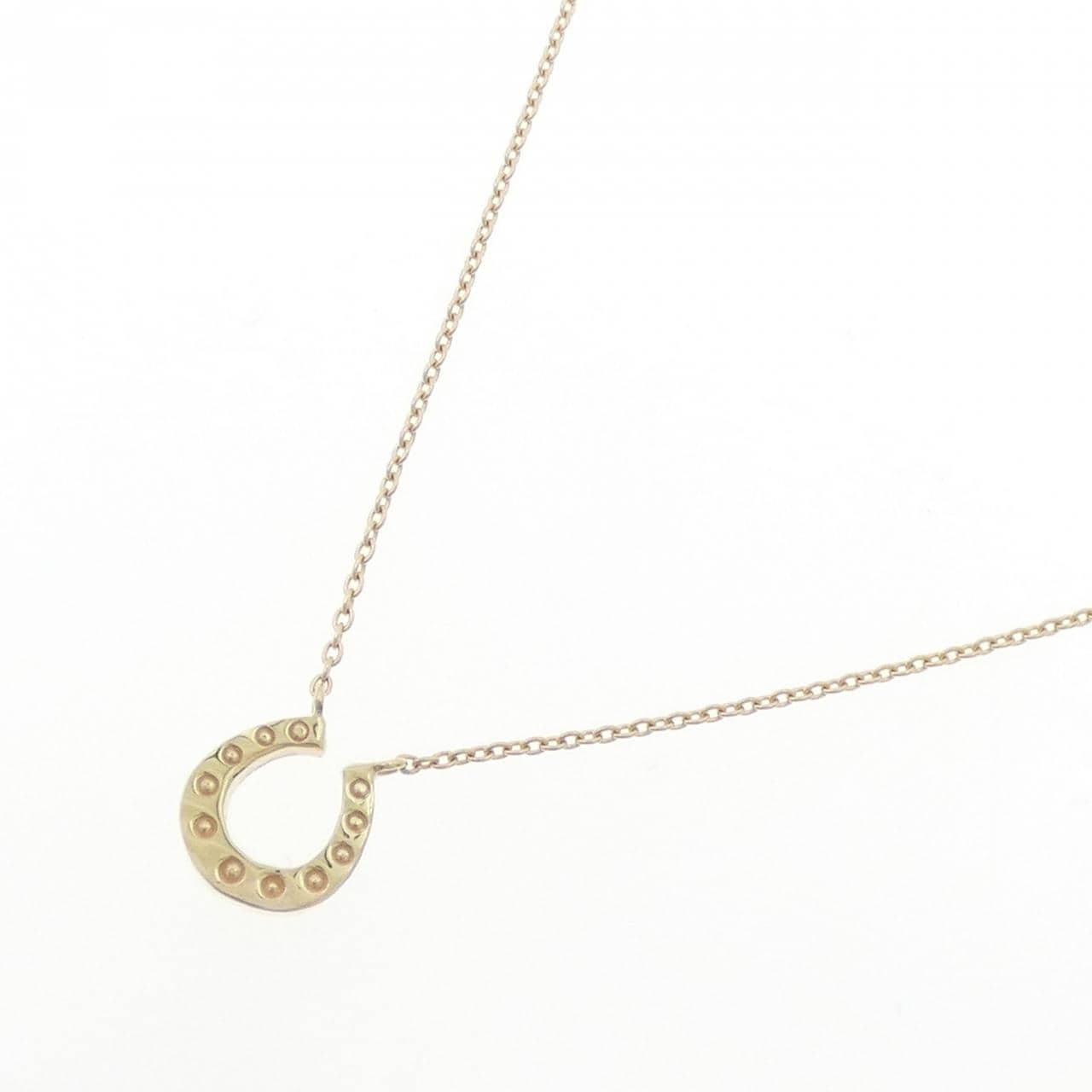 K10YG ホースシュー (ルビー) ネックレス