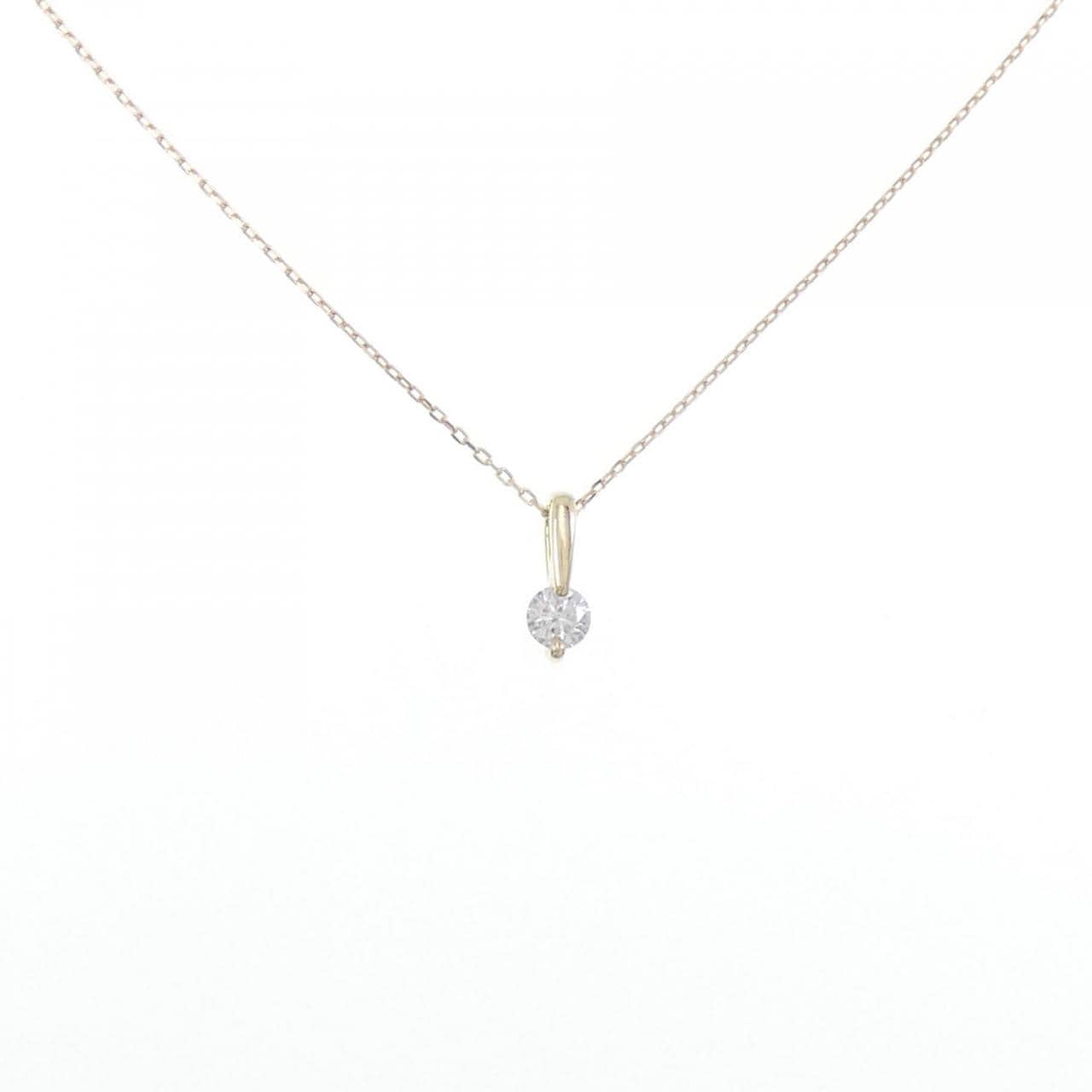 [BRAND NEW] K18YG Solitaire Diamond Necklace 0.135CT