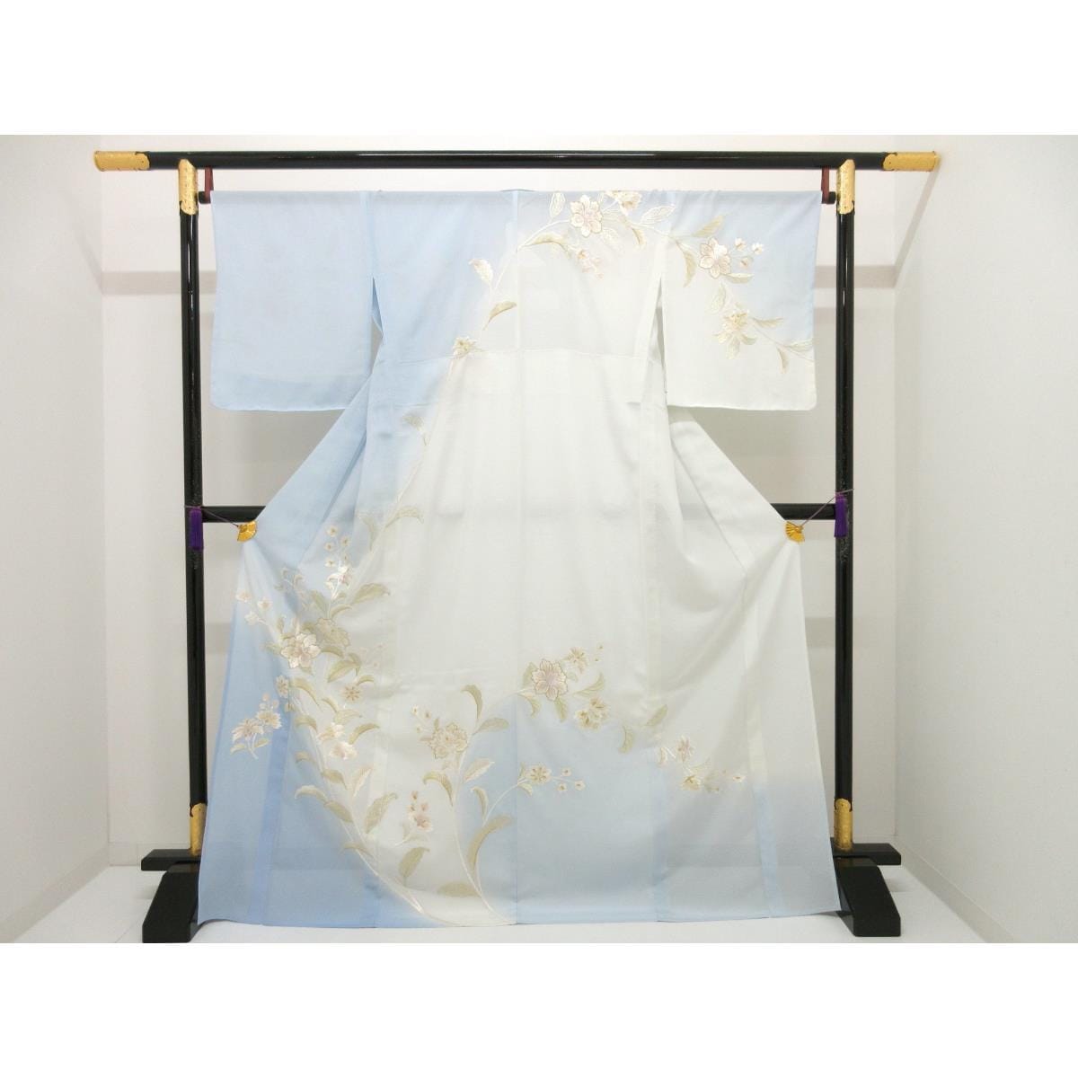 【新品】単衣　絽織訪問着　刺繍加工ボカシ染
