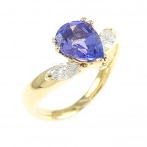 K18YG タンザナイト リング 1.21CT