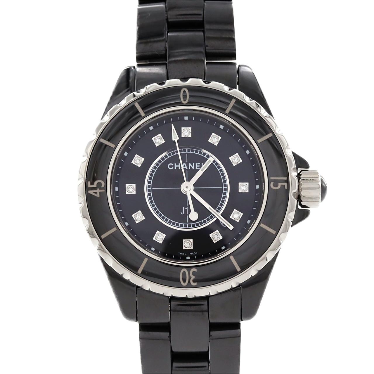 シャネル J12 33mmセラミック･12P H1625 セラミック クォーツ