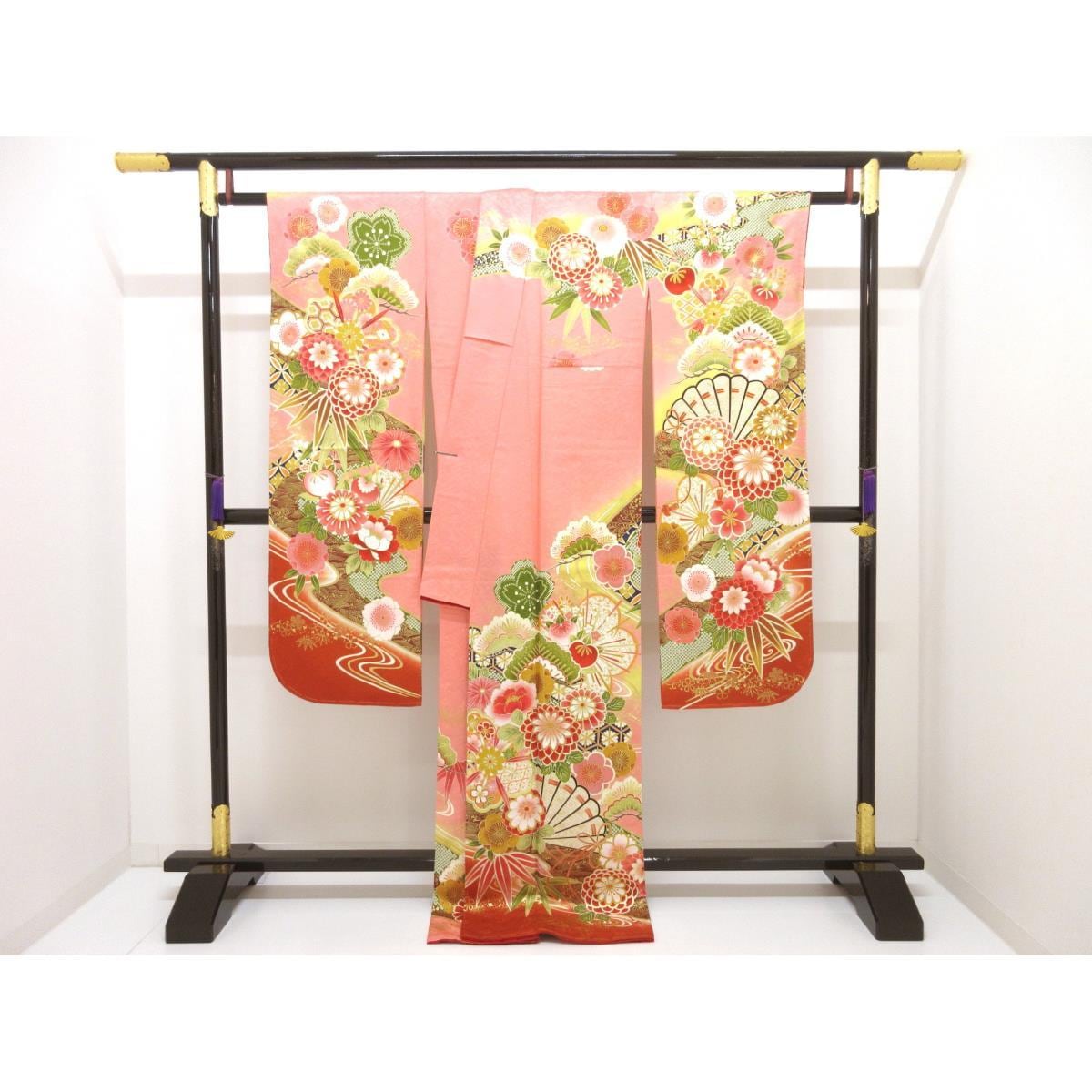 【未使用品】振袖　京友禅金彩加工　刺繍入りボカシ染