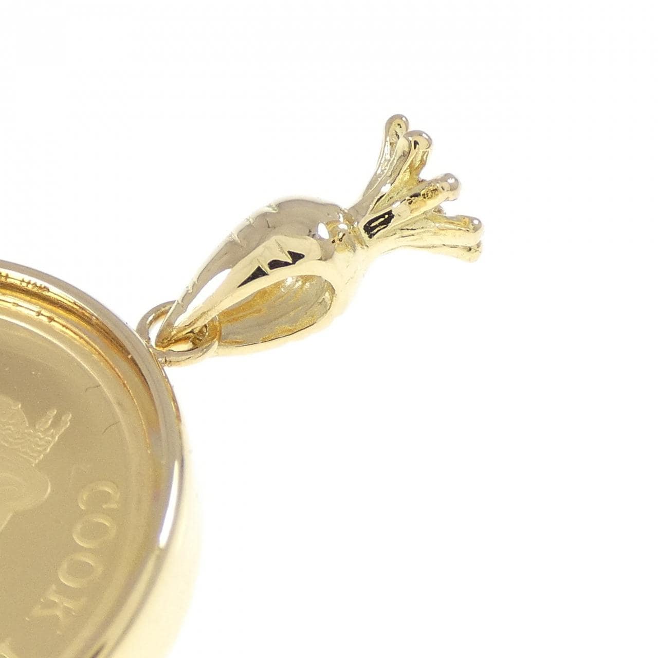 K18YG(枠) ダイヤモンド コイン ペンダント 0.01CT