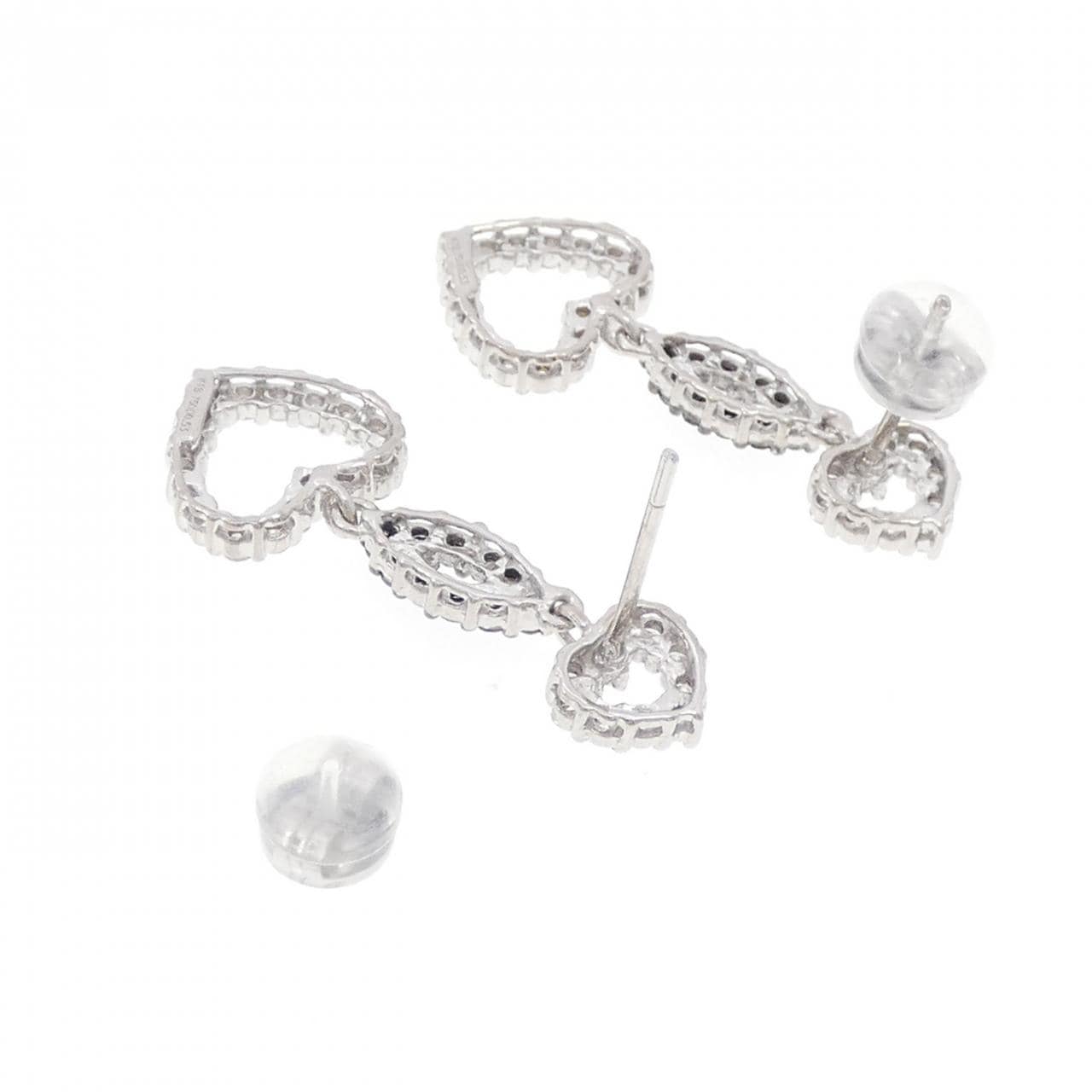 K18WG ハート ダイヤモンド ピアス 1.06CT