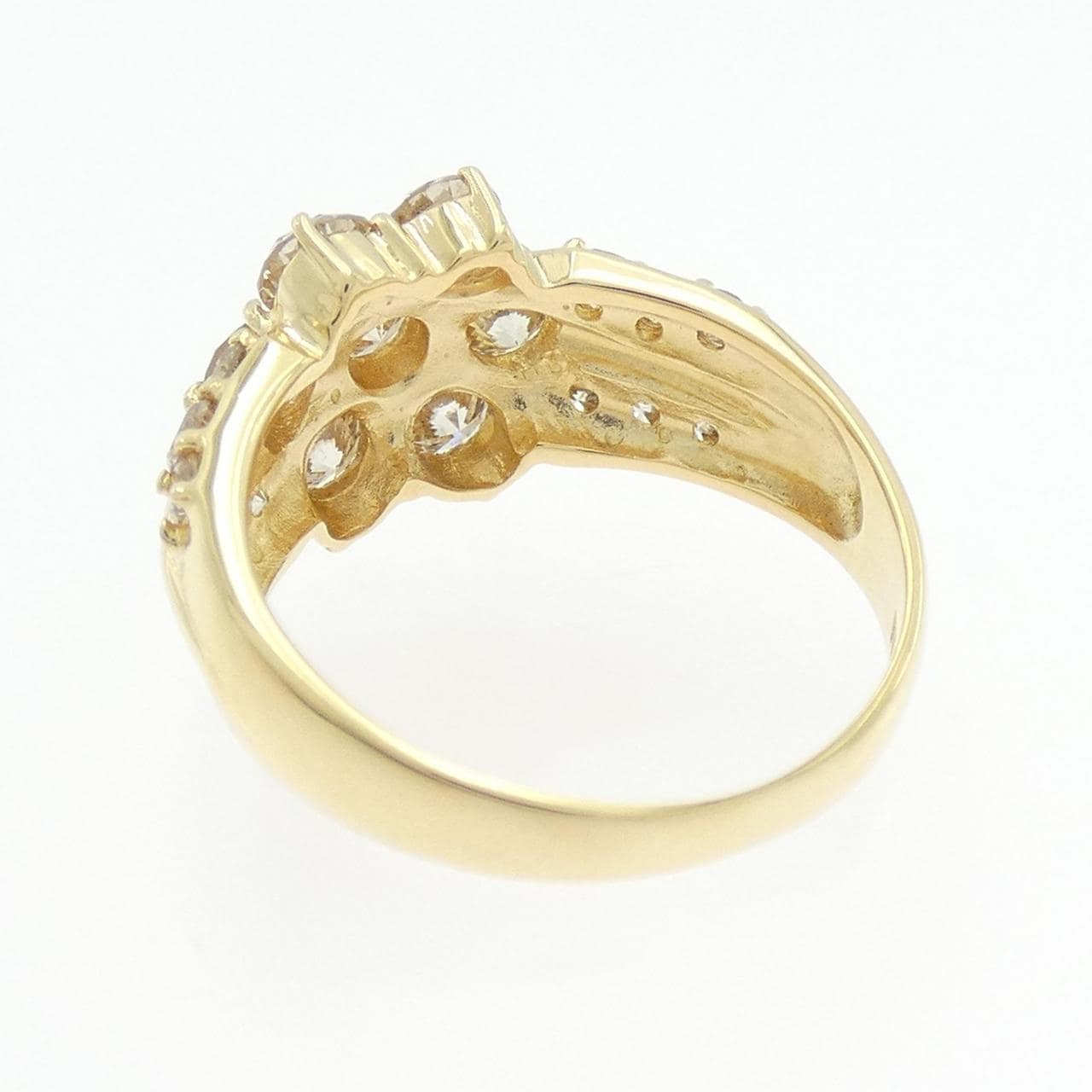 K18YG フラワー ダイヤモンド リング 1.50CT