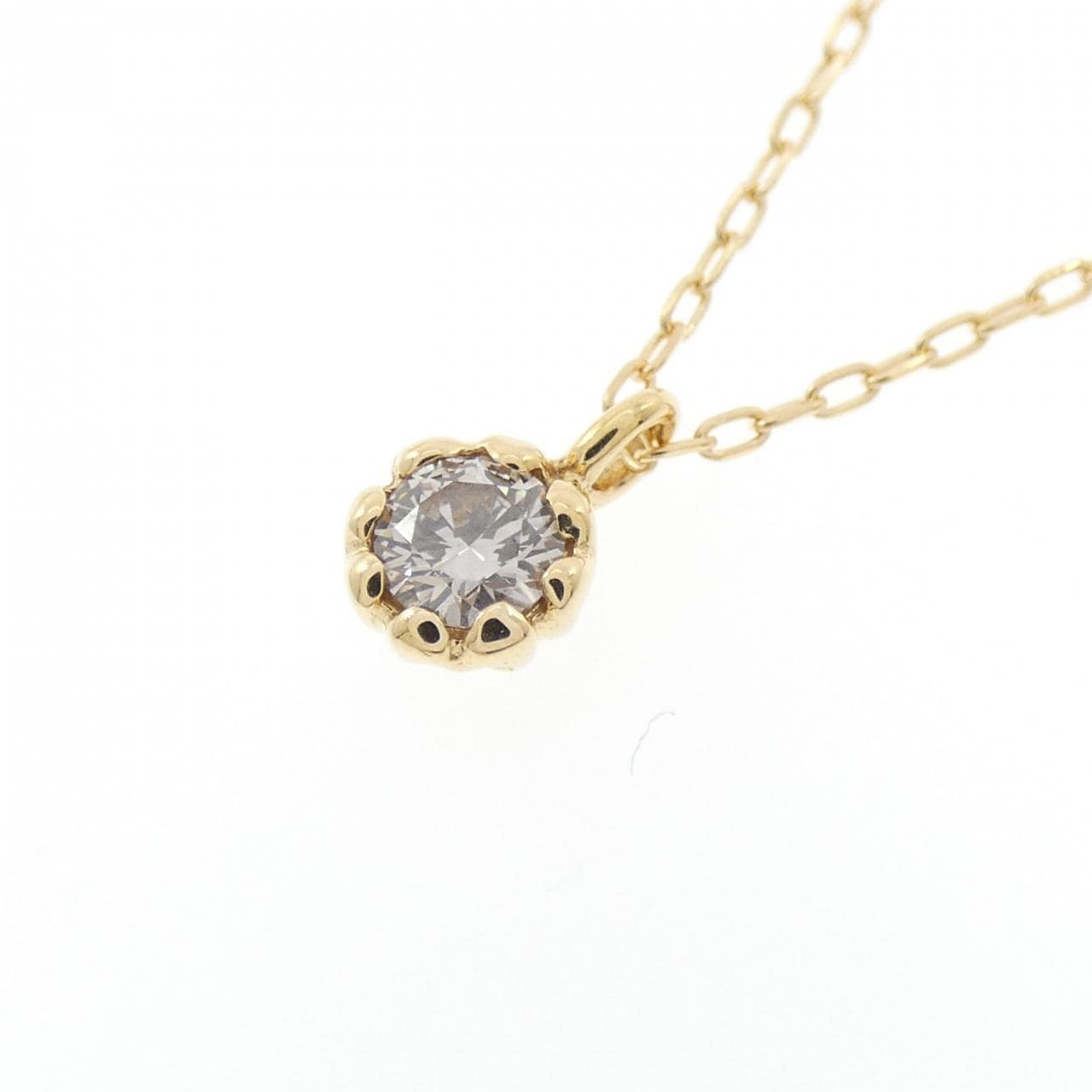 K18YG ソリティア ダイヤモンド ネックレス 0.20CT