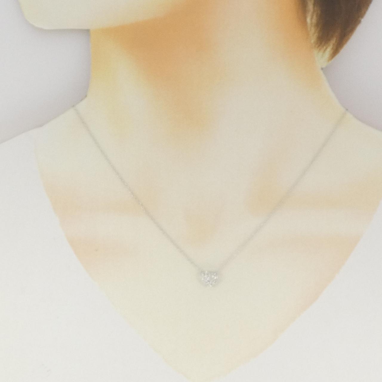 K18WG パヴェ ハート ダイヤモンド ネックレス 0.20CT