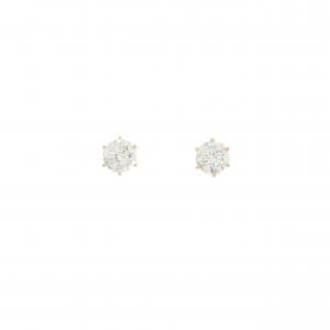 K18YG ソリティア ダイヤモンド ピアス 1.27CT