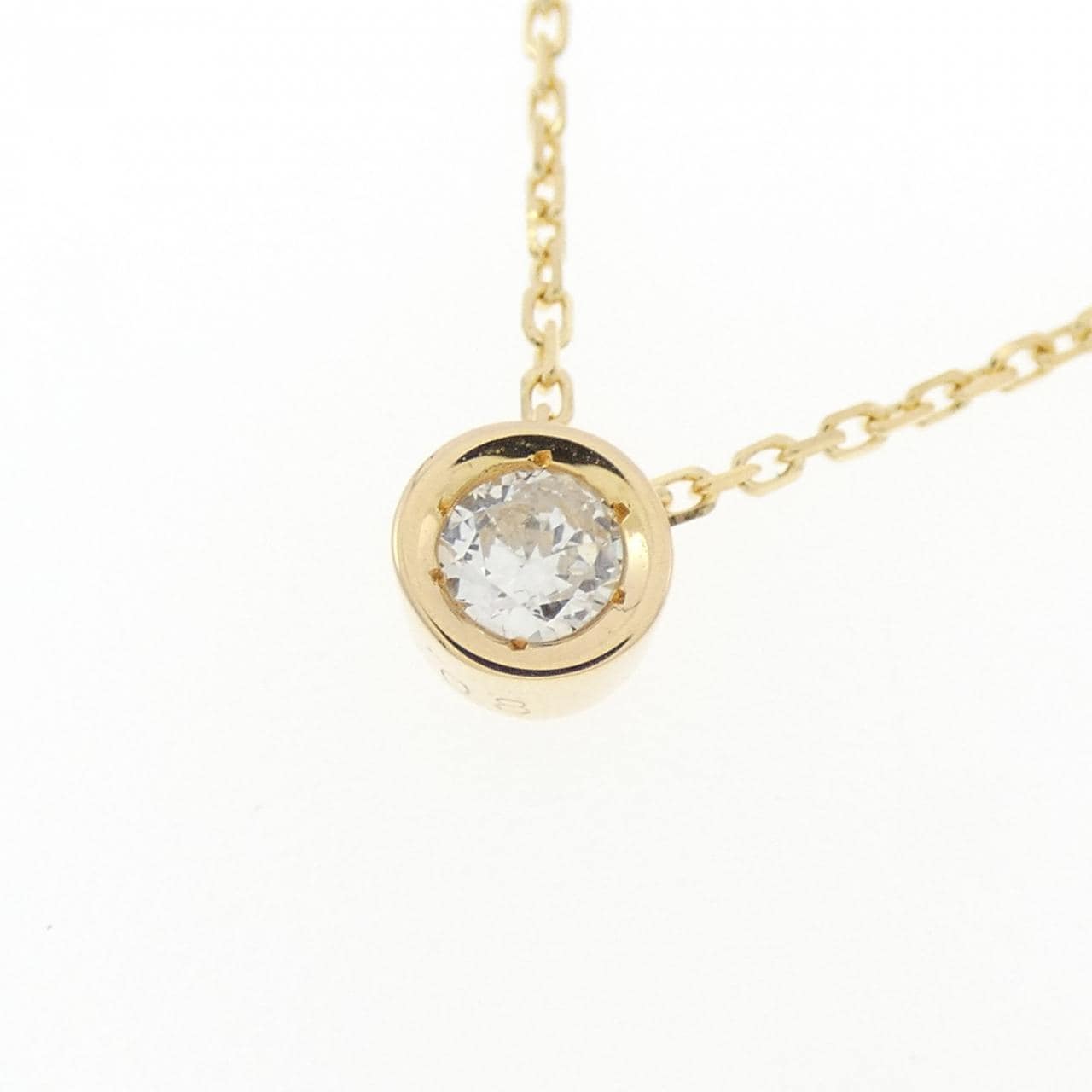 K18YG solitaire Diamond necklace 0.08CT