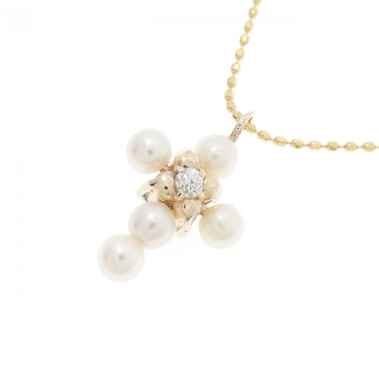 K10YG クロス 淡水パール ネックレス