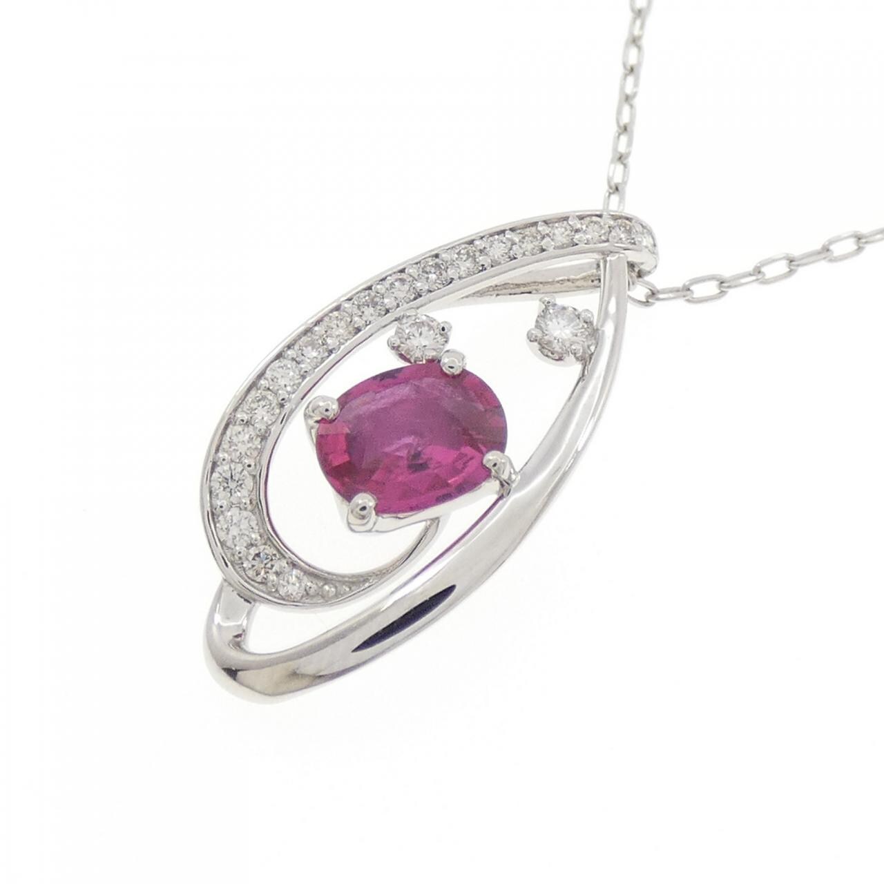 【新品】PT900/PT850 ルビー ネックレス 0.59CT