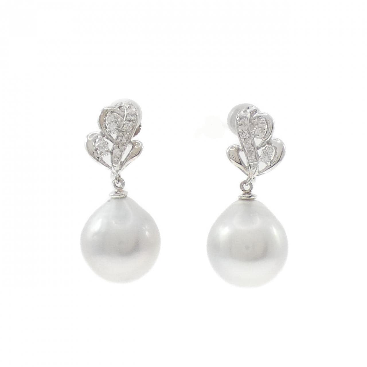 PT900/PT850 白蝶パール イヤリング