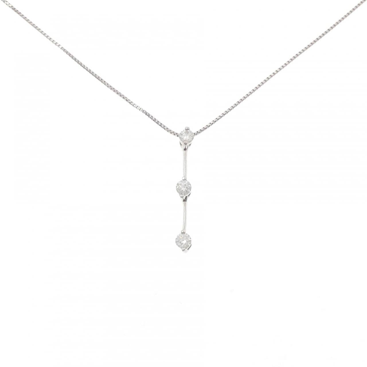 PT900/PT850 スリーストーン ダイヤモンド ネックレス 0.20CT