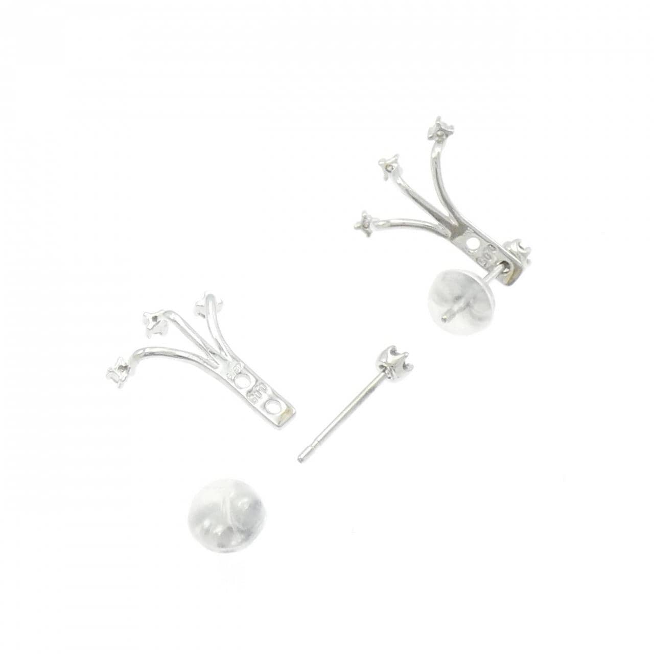 K18WG 2WAY ダイヤモンド ピアス 0.10CT
