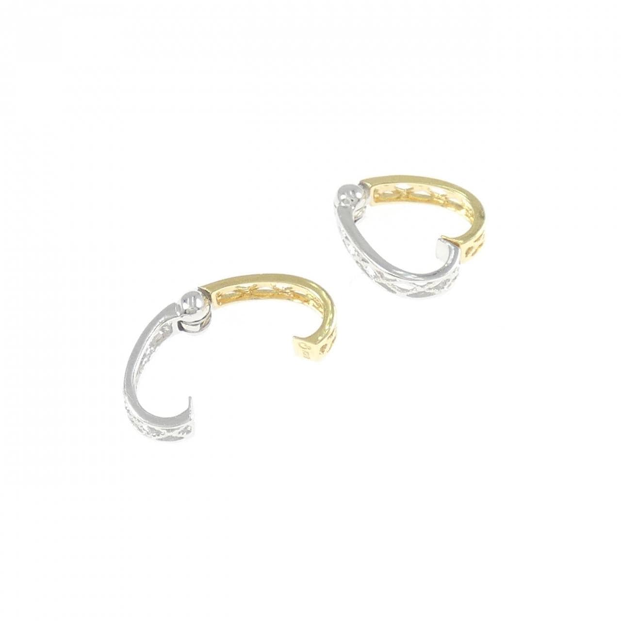 K18YG/K14WG ハート イヤリング