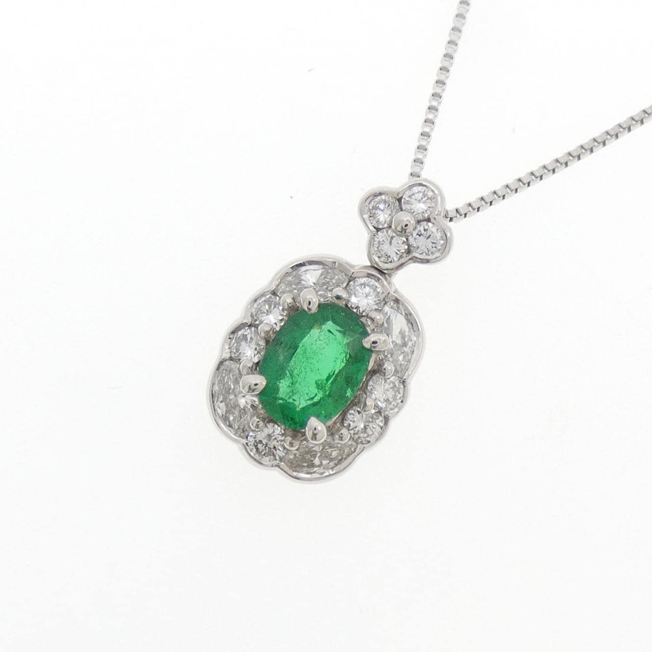 PT900/PT850 エメラルド ネックレス 0.73CT