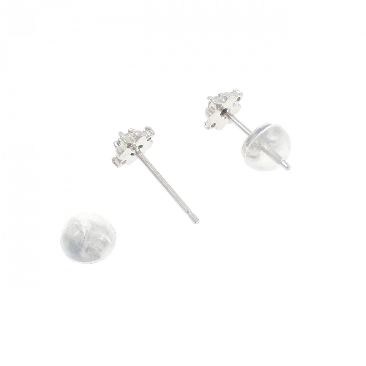 PT900 フラワー ダイヤモンド ピアス 0.10CT