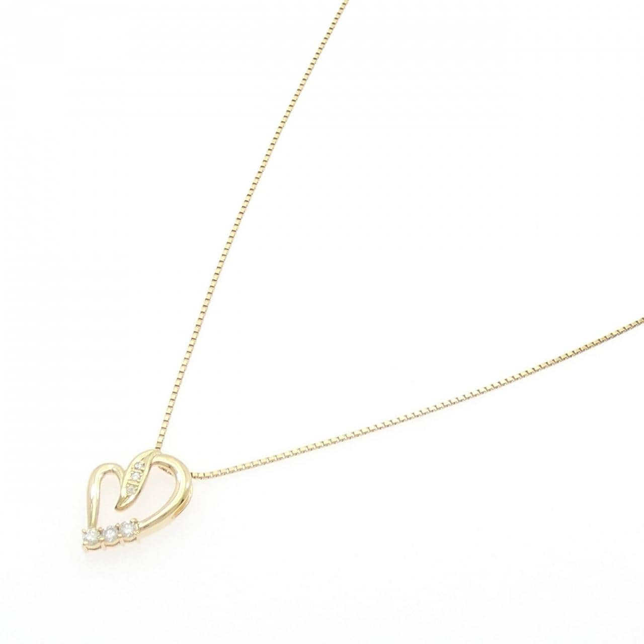 K18YG ハート ダイヤモンド ネックレス 0.16CT