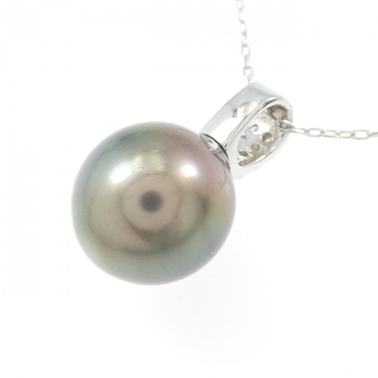 K18WG 黒蝶パール ネックレス 11.9mm