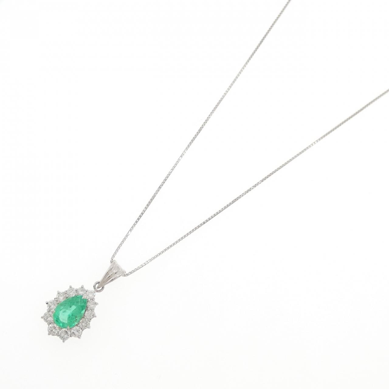 PT900/PT850 エメラルド ネックレス 1.58CT