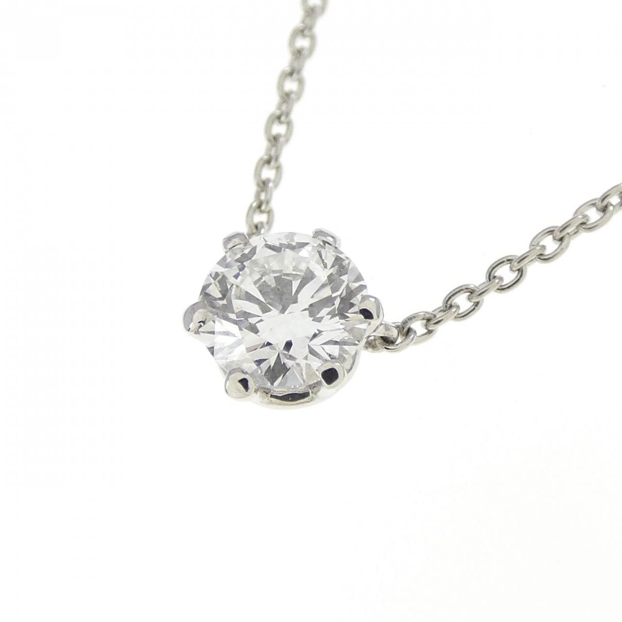 PT950/PT850 ソリティア ダイヤモンド ネックレス 0.301CT D VS1 3EXT
