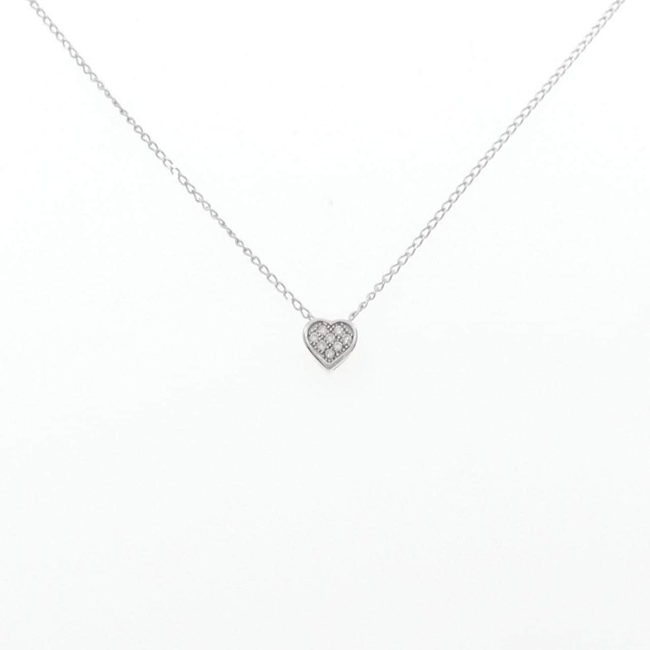 K10WG ハート ダイヤモンド ネックレス
