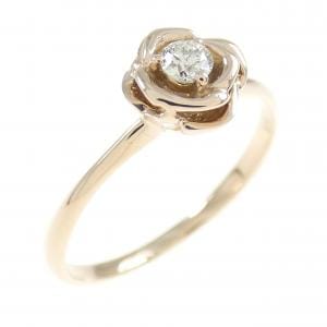 K18PG フラワー ダイヤモンド リング 0.06CT