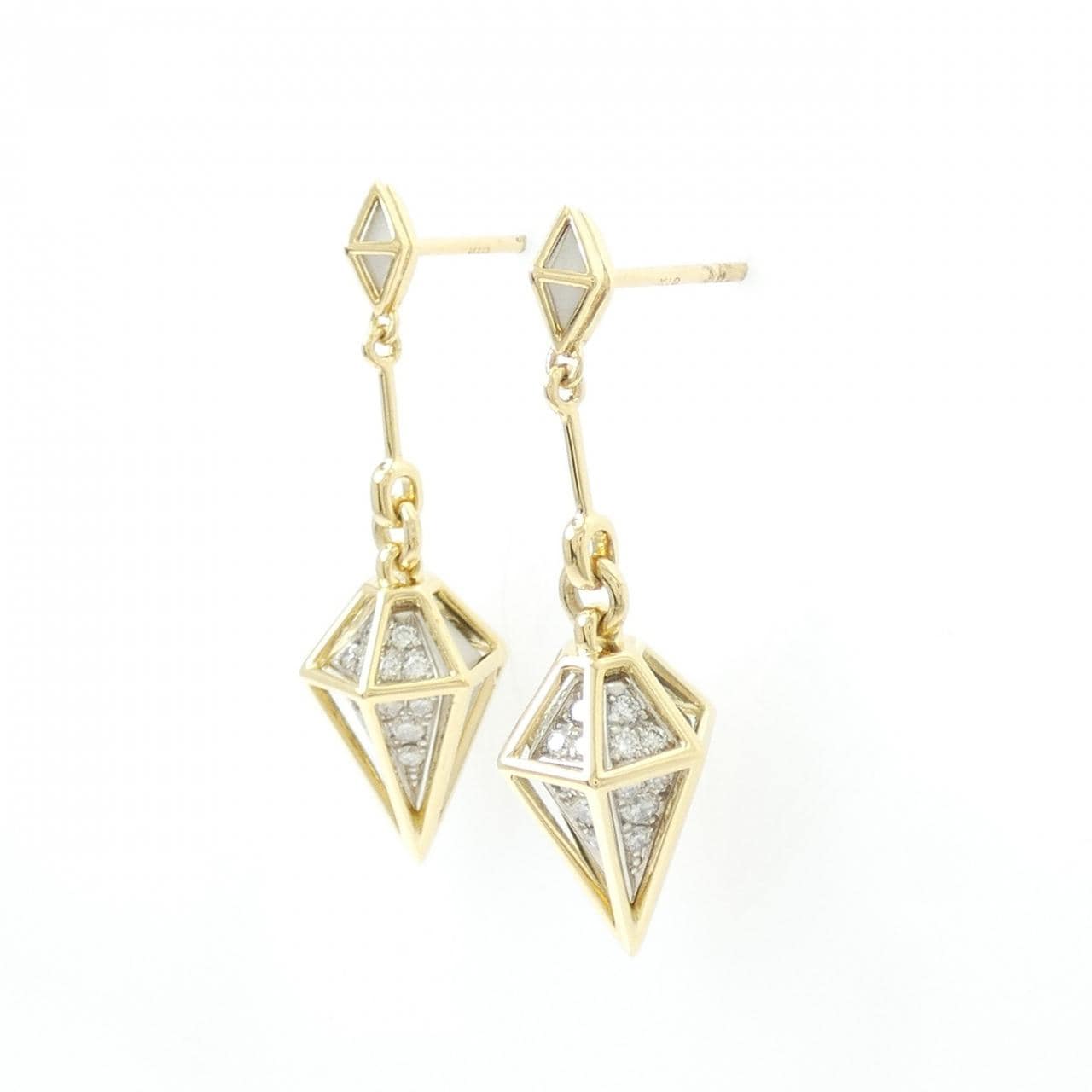 K18YG/PT900 ダイヤモンド ピアス 0.45CT