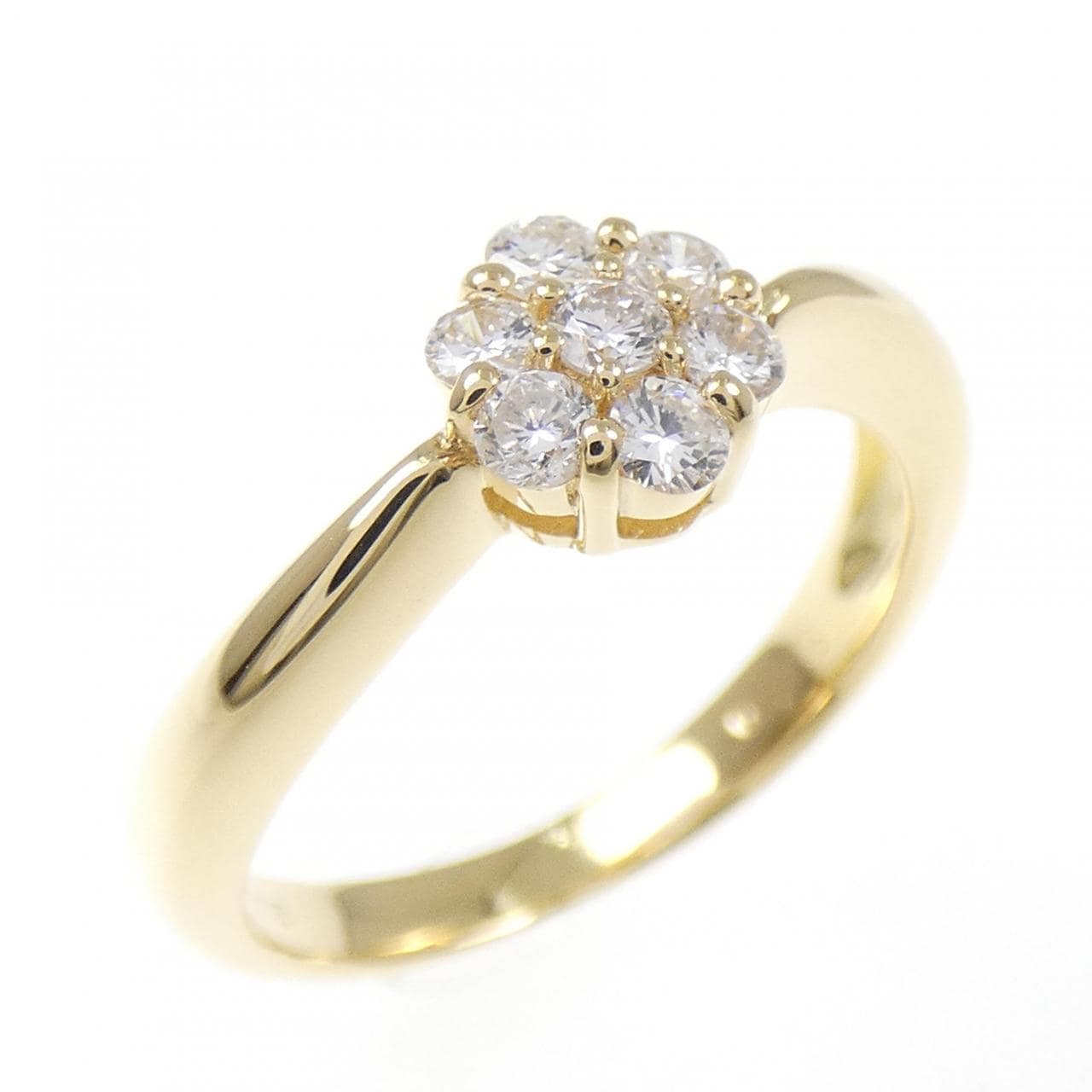 K18YG フラワー ダイヤモンド リング 0.23CT