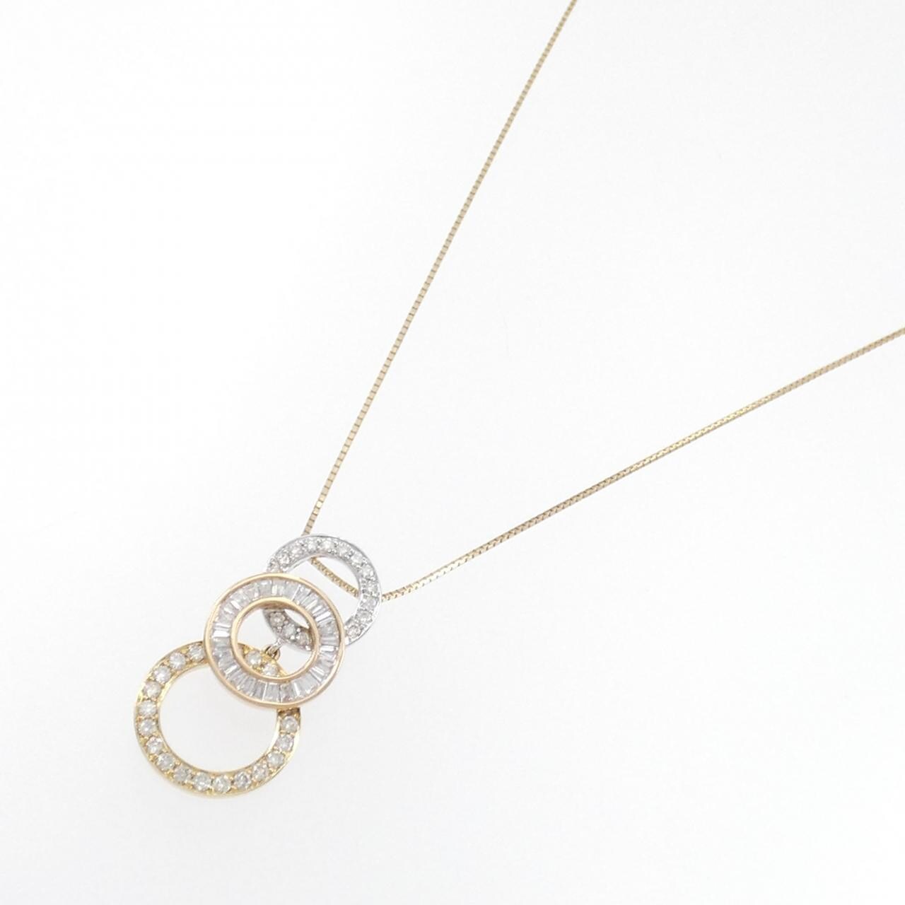 K18スリーカラー ダイヤモンド ネックレス 0.86CT
