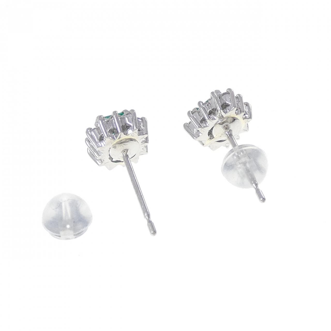 PT900 Emerald Earrings 0.37CT