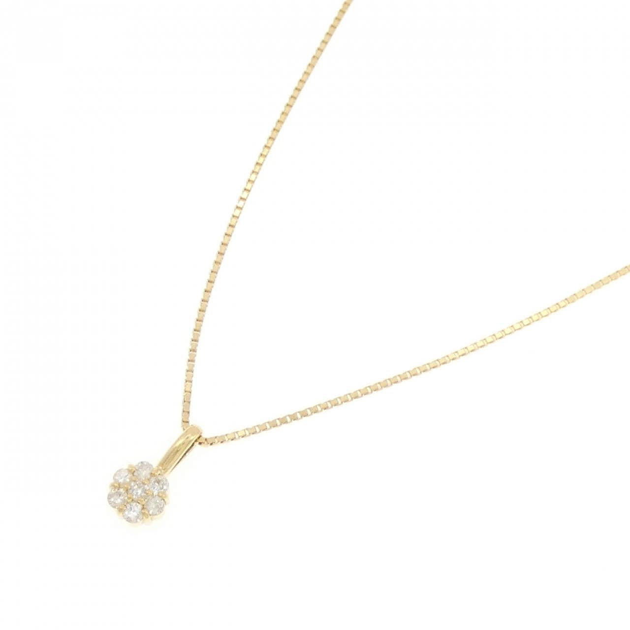 K18YG/750YG 花形钻石项链 0.14CT